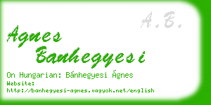 agnes banhegyesi business card