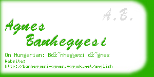 agnes banhegyesi business card